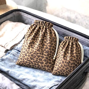 Set van 2 Reisorganizer Trekkoord Zakjes – Handgemaakte Opbergzakken voor Kleding, Ondergoed & Make-up