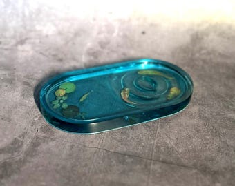 Pond Inspired Resin Tray • Handmade Blue Trinket Dish • Nature‑Inspired Home Décor