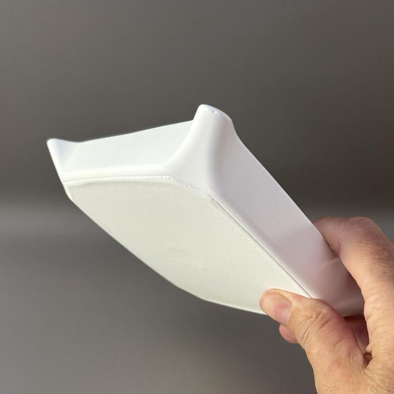 Handmade White Square Pinched Corner Catchall Tray • Minimalist Decor bild 3