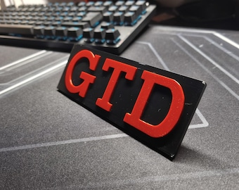 3D GTD badge for Golf 2 grille mount