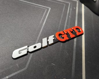 3D GOLF_GTD badge for Volkswagen Golf 2 & Golf 3 rear emblem