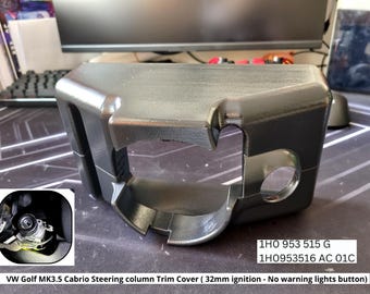 Steering column cover (hood) for Golf 4 Cabriolet (ignition switch diameter 32mm) - Adjustable version - ASA-Carbon + Screws included