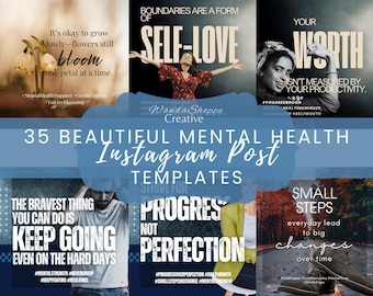 Mental Health Social Media Designs | Quote Posts for Therapists & Psychologists