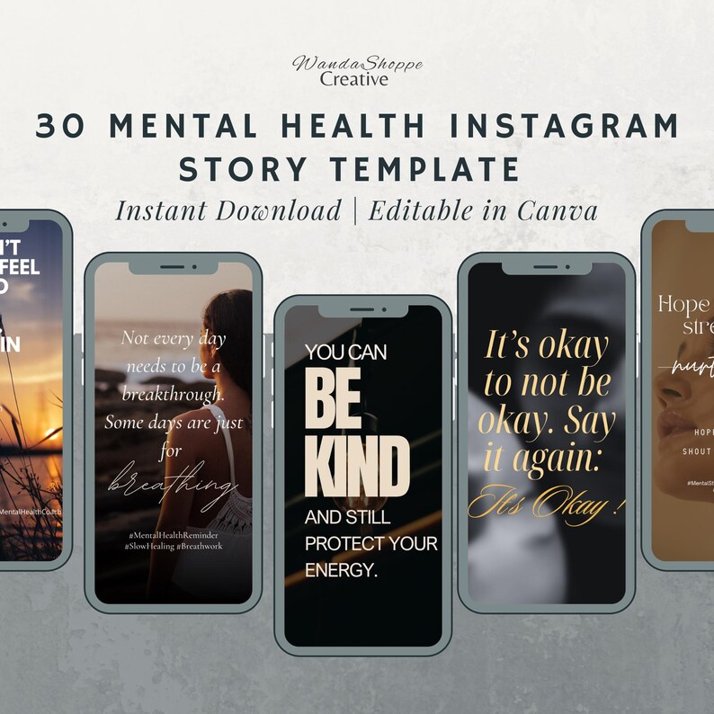 Mental Health Quotes Instagram Templates | Canva Story Bundle - Etsy