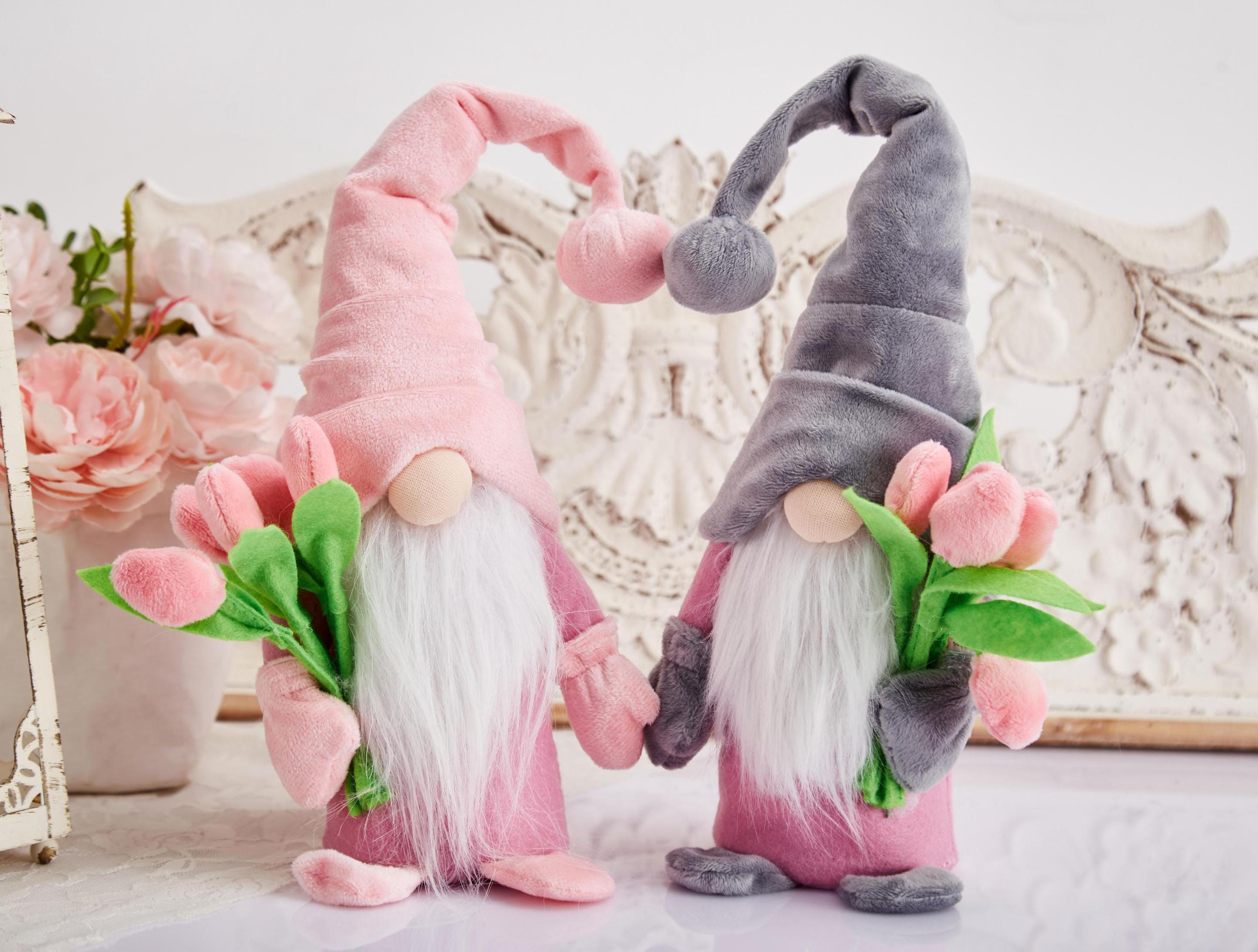 Handmade Mother's Day Gnome Plush - 2-Pack Felt Gnome Decor For Table Or Home (11x7x18cm) 4 thumbnail image