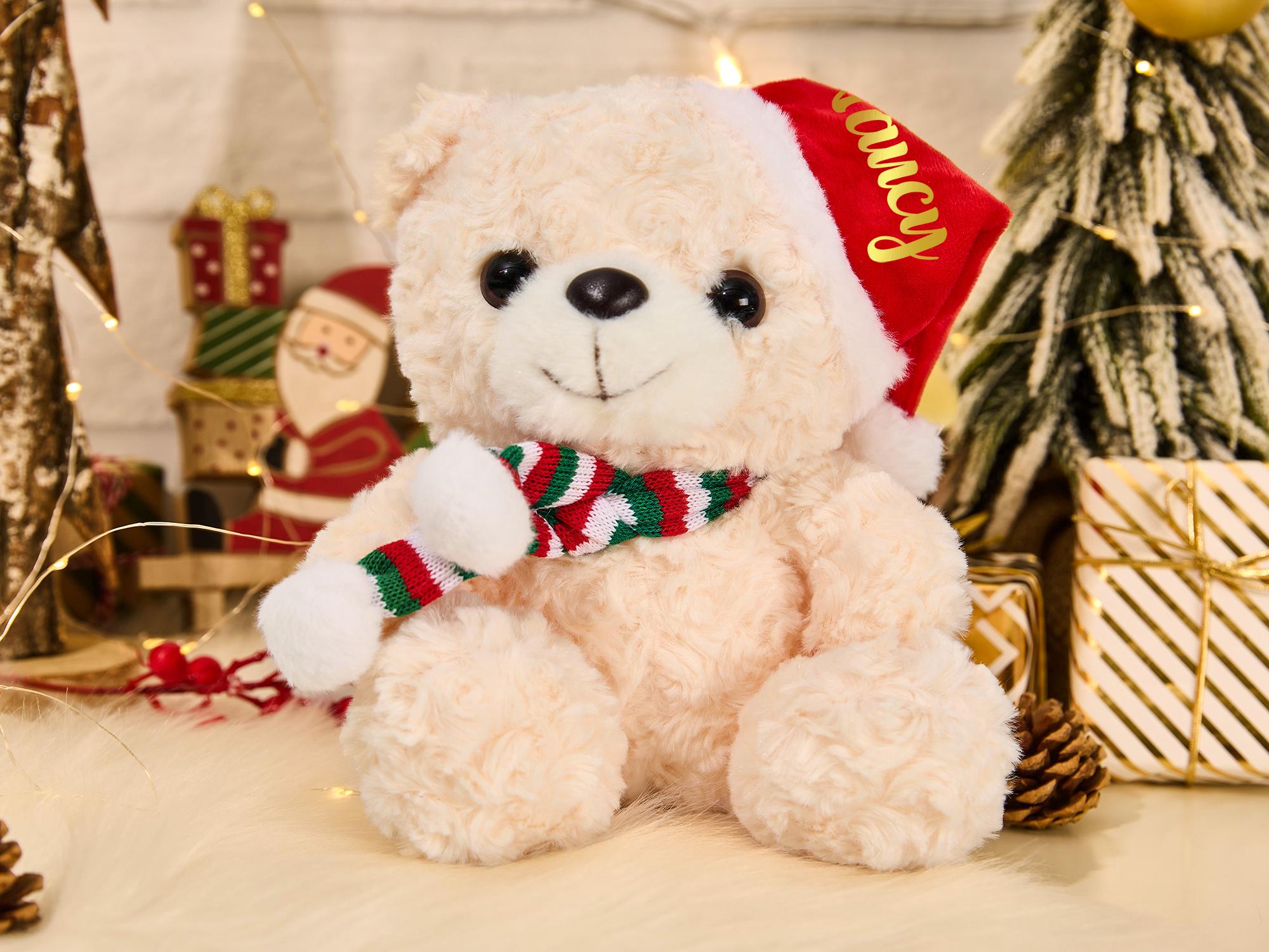 Personalized Stuffed Teddy Bear for Christmas,My First Christmas Stuffed Animal,Merry Christmas Bear,Christmas Plush,Christmas Gift for Kids
