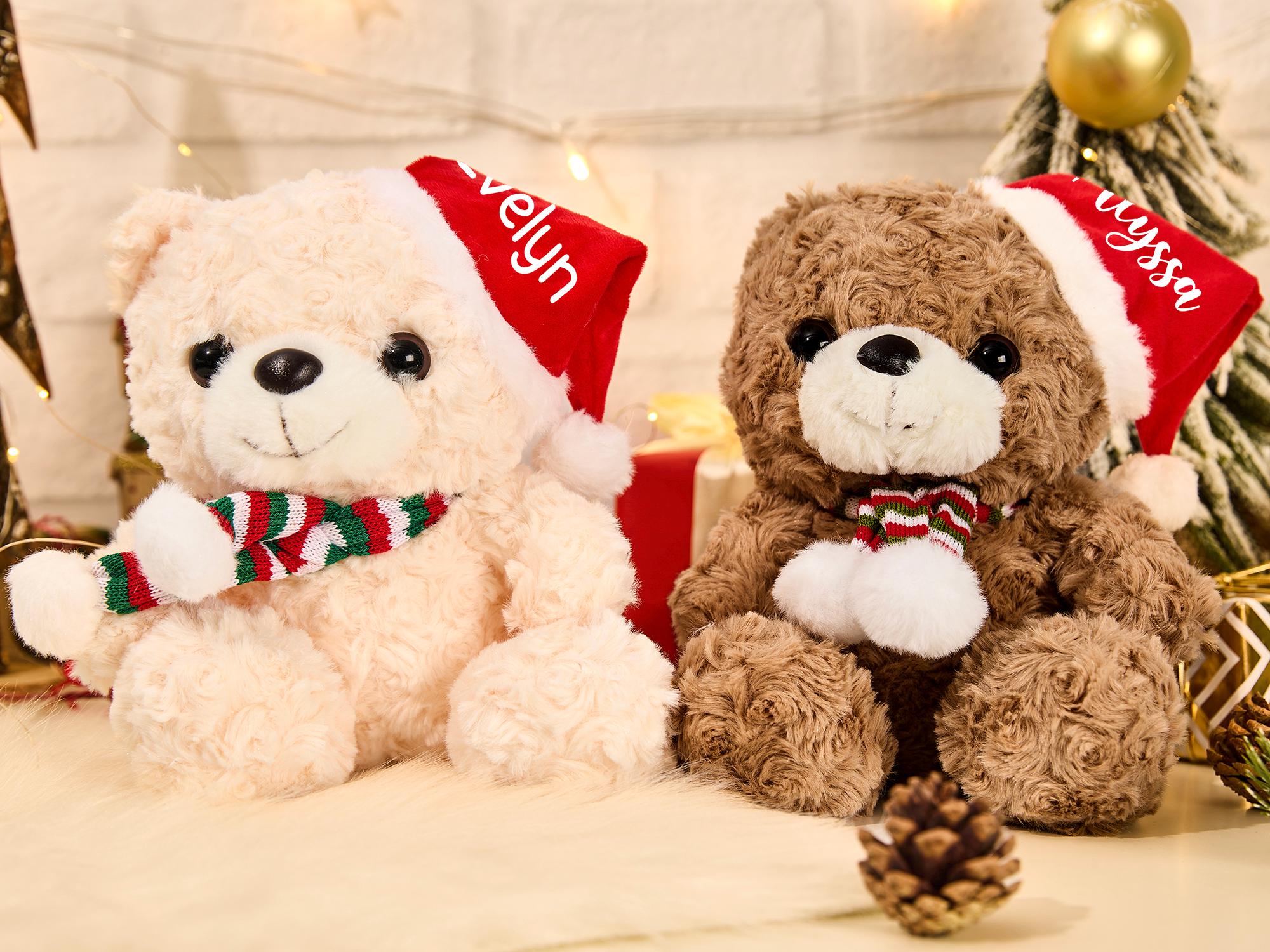 Personalized Stuffed Teddy Bear for Christmas,My First Christmas Stuffed Animal,Merry Christmas Bear,Christmas Plush,Christmas Gift for Kids