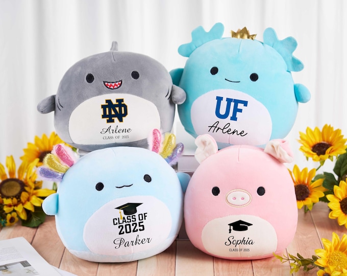 Custom Squishmallow Class of 2026 Graduation Gift,Graduation Squishmallow,Graduation University Plush,Gift for Graduates,Graduation Keepsake