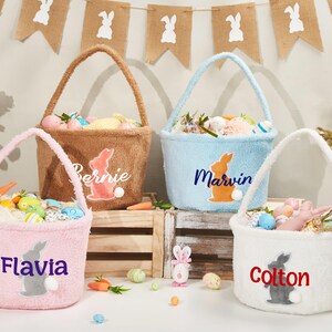 Personalized Easter Basket,Monogram Name For Kids Easter Basket,Bunny Basket with Name,Custom Easter Bag,Easter Decor, Easter Gift