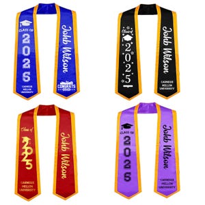 Personalized College Graduation Stole,Custom Class of 2025 Stoles Graduation,Custom Text Stole,Custom Graduation Sash,Grad Gifts Idea