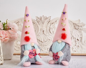 Mother’s Day Gnome,Gnomes with Greeting Cards,Gnome with Flowers,Mother's Day Decorations,Tiered Tray Gnome,Mother's Day Gift,Gift for Her
