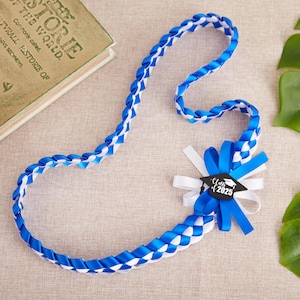 Collier ruban personnalisé, Collier ruban hawaïen, Collier tressé, Collier de remise des diplômes 2025 avec nom, Collier à fleurs, écharpe, Cadeaux de remise des diplômes, Promotion 2025