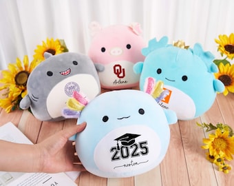 Custom University Logo Plush,Personalized Graduation Plush Toy,Custom Squishmallow Graduation Toys,Custom Gift for Grad,Class of 2026