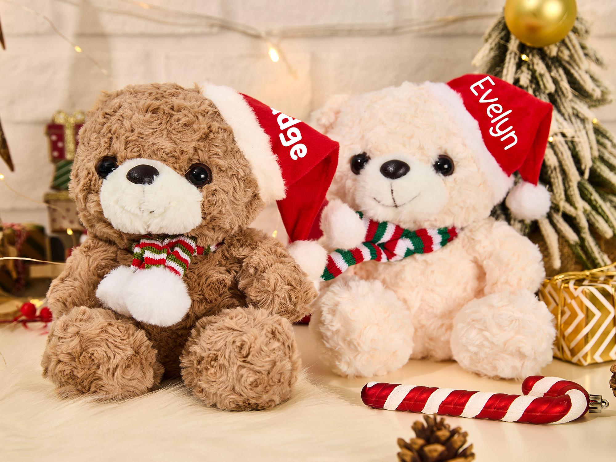 Personalized Stuffed Teddy Bear for Christmas,My First Christmas Stuffed Animal,Merry Christmas Bear,Christmas Plush,Christmas Gift for Kids