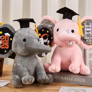 2025 Graduation Plush Elephant,Custom Elephant Graduation Gift,Custom Graduation Gifts,Grad Gift,Graduation Keepsake,Class of 2025 Gift