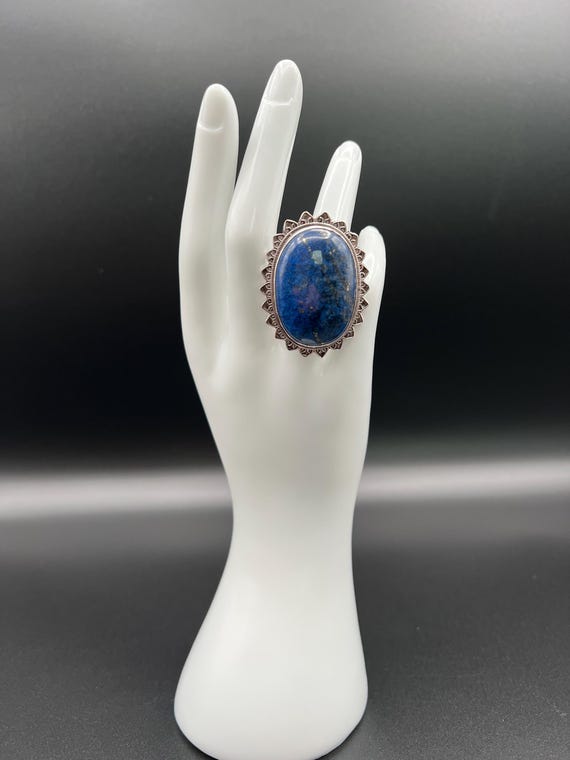 Large Lapis Statement Ring in Sterling Silver - image 2