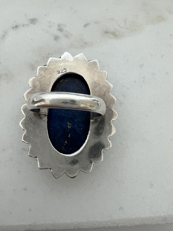 Large Lapis Statement Ring in Sterling Silver - image 7