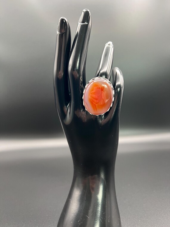 Large Vintage Sterling Statement Ring Featuring a… - image 7