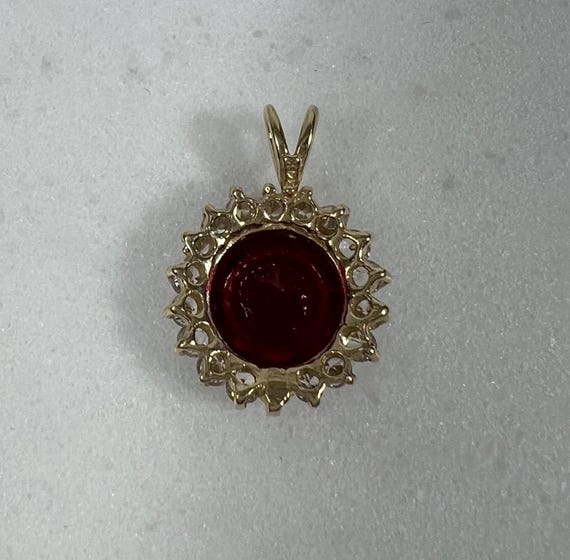 Ruby Pendent Framed with Sparkling Bright Rhinest… - image 6