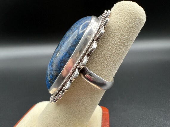 Large Lapis Statement Ring in Sterling Silver - image 5