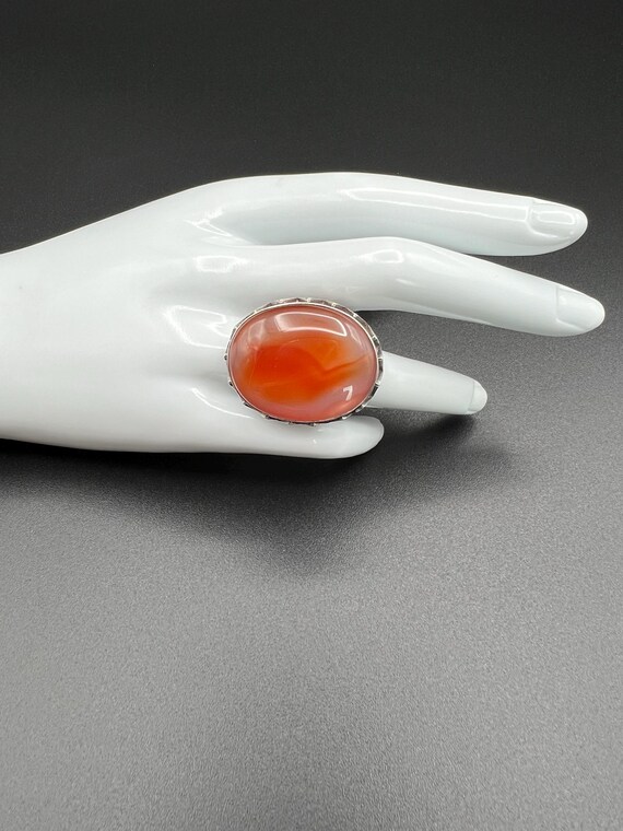 Large Vintage Sterling Statement Ring Featuring a… - image 4