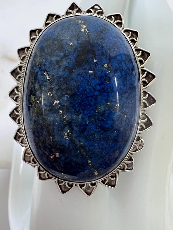 Large Lapis Statement Ring in Sterling Silver - image 10