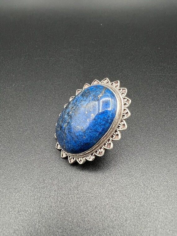 Large Lapis Statement Ring in Sterling Silver - image 3