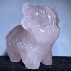 2,7 &#39;&#39;Natürlicher Rosa Quarz Kuhschädel, Quarzkristall Schädel, handgeschnitzt, Kristallkuh, Dekoration Kristallgeschenke zufällig 1Stk