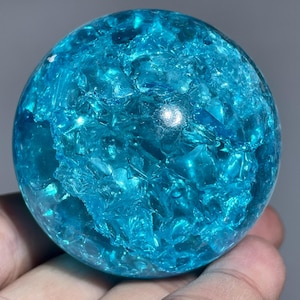 1.9&#39;&#39; Blue Ball Aura Crackle glass Sphere,crystal Magical ball,Explode glass ball, Aura Crystal Glass Ball,crystal ball ,crystal gift/pc