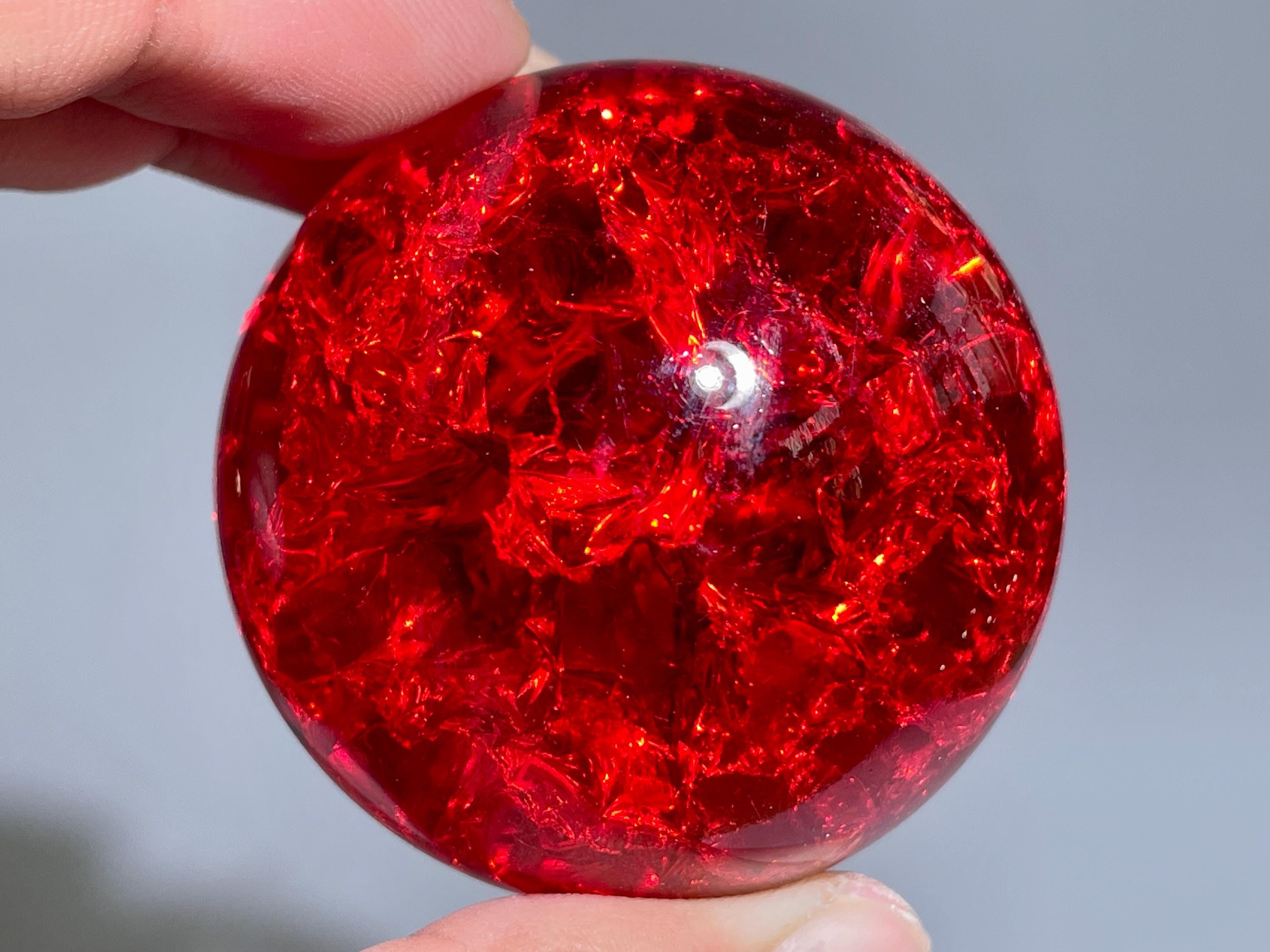 Red Crackle Glass Sphere: Aura Crystal Ball (50mm) - Etsy