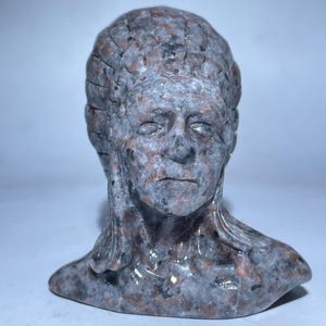 Yooperlite Stone Indian Skull: Hand Carved Quartz Crystal (3.1&quot;)