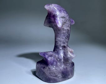 4&quot; Natural dreamy amethyst Dolphin skull quartz crystal skull,Crystal dolphin,Hand made skull,Crystal gifts,crystal healing crystal gifts 1x
