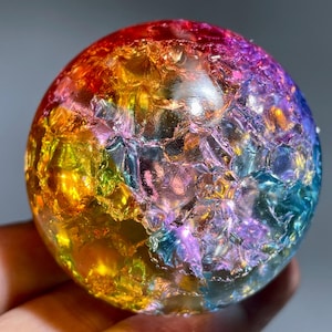 1.9&#39;&#39; Colours Ball Aura Crackle glass Sphere,crystal Magical ball,Explode glass ball, Aura Crystal Glass Ball,crystal ball ,crystal gift/pc
