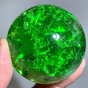 1.9&#39;&#39; Green Ball Aura Crackle glass Sphere,crystal Magical ball,Explode glass ball, Aura Crystal Glass Ball,crystal ball ,crystal gift/pc