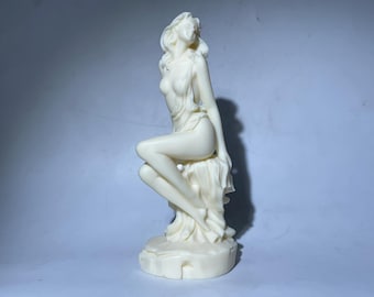 Tagua Nut Carved Female Figurine, Mermaid Style, Home Decor (5 inch)