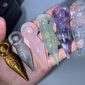 2.8" Natural quartz crystal  Dancing Girl pendant quartz crystal skull,Hand made skull,Crystal gifts,crystal healing crystal gifts 1x