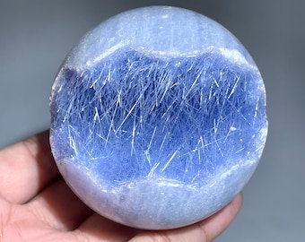 Espécime de Celestita, cristal de quartzo, Goethita, minério de cobre azul, decoração para casa, aglomerado de esferas de cristal, espécime mineral, presentes de cristal energético 1 peça