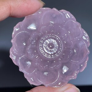 Cráneo de cristal de loto de cuarzo rosa: flor de cristal hecha a mano, regalo curativo