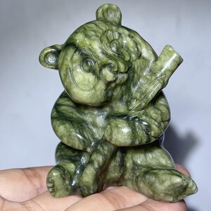 Grüner Jade Panda Quarz Kristall Schädel: Handgemachtes Heilgeschenk