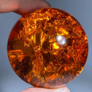 1.9&#39;&#39; Orange Ball Aura Crackle glass Sphere,crystal Magical ball,Explode glass ball, Aura Crystal Glass Ball,crystal ball ,crystal gift/pc