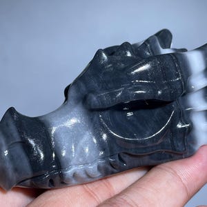Taiji Stone Dragon Skull: Hand-Carved Crystal Healing Gift (2.9&quot; )