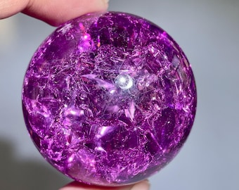 1.9&#39;&#39; Purple Ball Aura Crackle glass Sphere,crystal Magical ball,Explode glass ball, Aura Crystal Glass Ball,crystal ball ,crystal gift/pc
