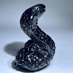 2.2&quot;Natural obsidian snake quartz crystal skull,Crystal snake,Hand made cobra skull,Crystal gifts,crystal healing crystal gifts 1x