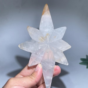 5.5&#39;&#39;Natural white quartz Star,quartz crystal skull,hand carved,Crystal star,Home Decoration Crystal Gifts random 1pc