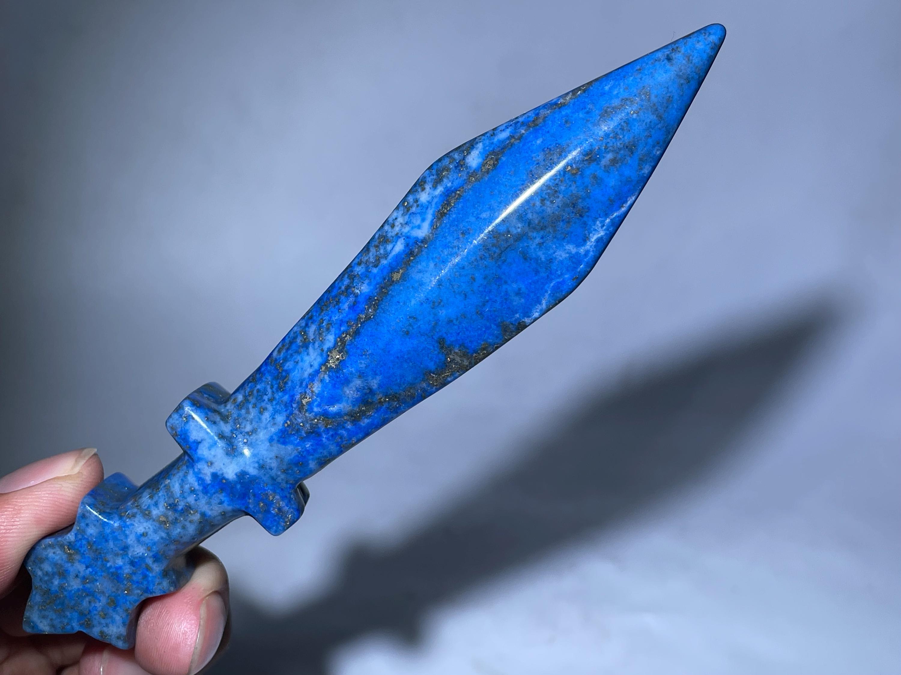 Lapis Lazuli Dagger: Handmade Crystal Knife, Home Decoration (5.3