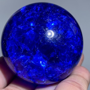 1.9&#39;&#39; Blue Ball Aura Crackle glass Sphere,crystal Magical ball,Explode glass ball, Aura Crystal Glass Ball,crystal ball ,crystal gift/pc
