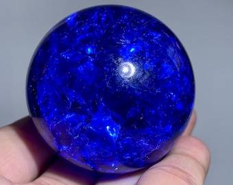 1.9&#39;&#39; Blue Ball Aura Crackle glass Sphere,crystal Magical ball,Explode glass ball, Aura Crystal Glass Ball,crystal ball ,crystal gift/pc