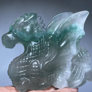 3.5&quot;Natural Fluorite  Fly dragon skull quartz crystal skull,Crystal dragon,Hand made skull,Crystal gifts,crystal healing 1x