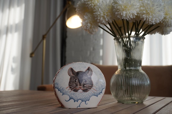 Hamster urn small pet urns for ashes ceramic keepsake handcrafted memorial pet loss gift custom pet urn hand painted pet