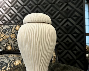 Large white urn for female human ashes full size 4 L or 240 cubic inch